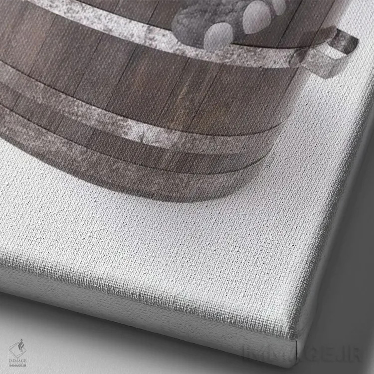 تابلو دکوراتیو فیل در وان حمام در حال خواندن روزنامه اثر جوفری فیلیپ - نمای نزدیک بافت بوم