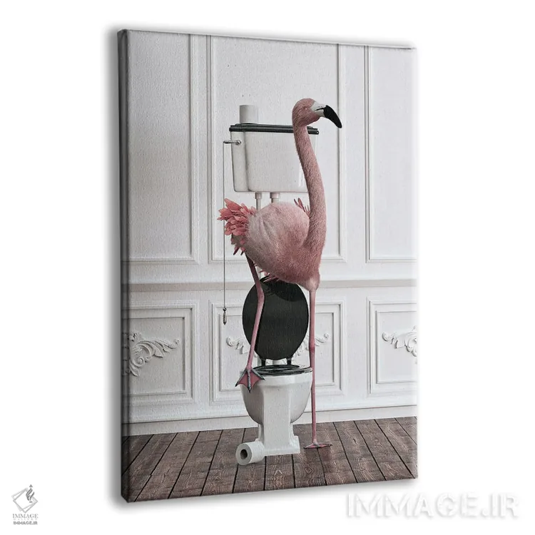 تابلو دکوراتیو فلامینگو در دستشویی اثر جوفری فیلیپ - نمای پرسپکتیو محصول