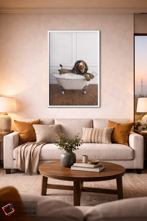 تابلو دکوراتیو شیر در حمام اثر جوفری فیلیپ - D1W