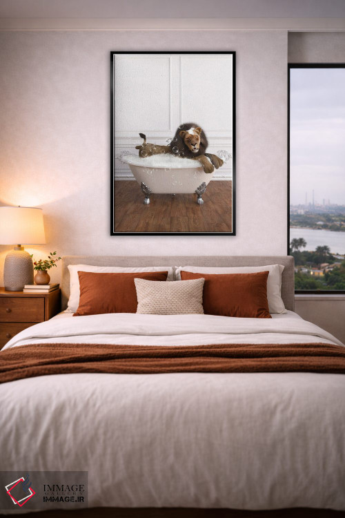 تابلو دکوراتیو شیر در حمام اثر جوفری فیلیپ - D4B