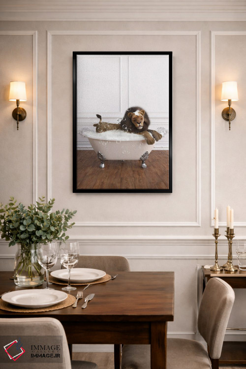 تابلو دکوراتیو شیر در حمام اثر جوفری فیلیپ - D3B