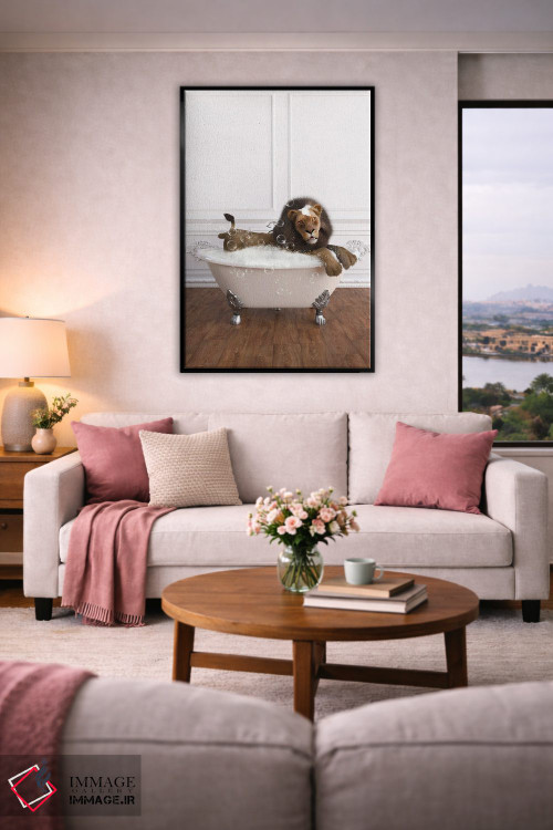 تابلو دکوراتیو شیر در حمام اثر جوفری فیلیپ - D5B