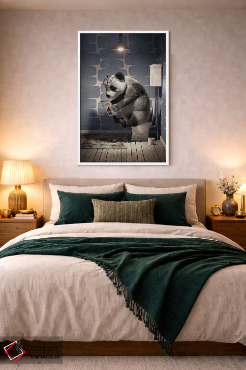 تابلو دکوراتیو پاندا روی دستشویی اثر جوفری فیلیپ - D1W