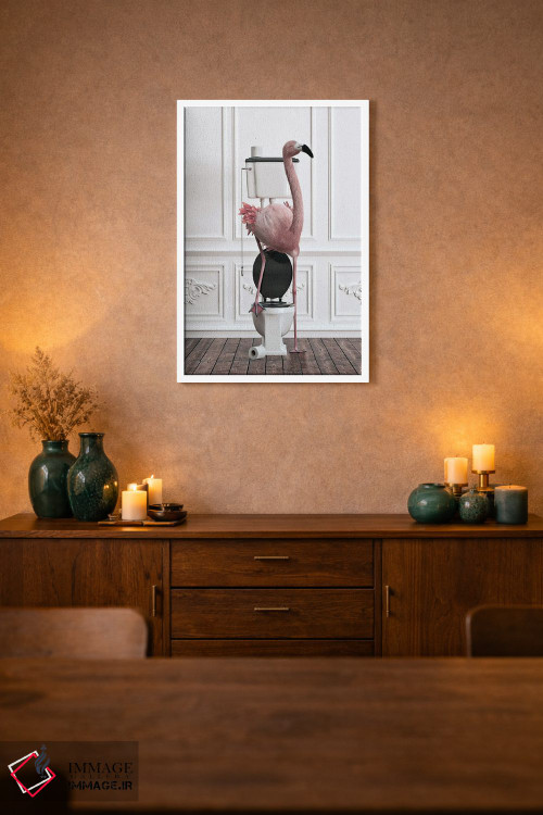 تابلو دکوراتیو فلامینگو در دستشویی اثر جوفری فیلیپ - D2W