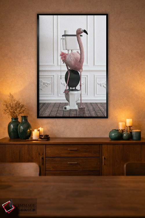 تابلو دکوراتیو فلامینگو در دستشویی اثر جوفری فیلیپ - D3B