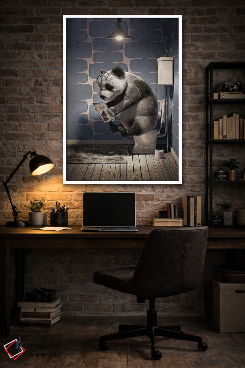 تابلو دکوراتیو پاندا روی دستشویی اثر جوفری فیلیپ - D3W