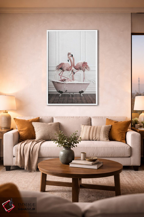 تابلو دکوراتیو فلامینگو در حمام اثر جوفری فیلیپ - D1W