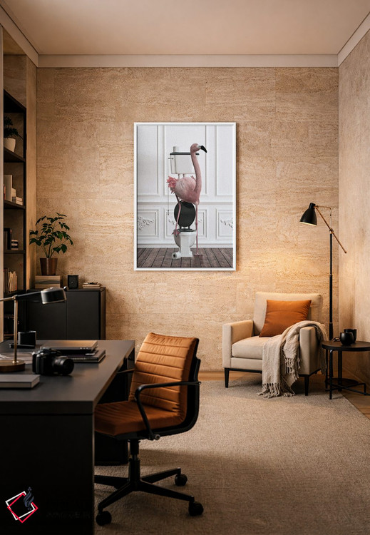 تابلو دکوراتیو فلامینگو در دستشویی اثر جوفری فیلیپ - D6W