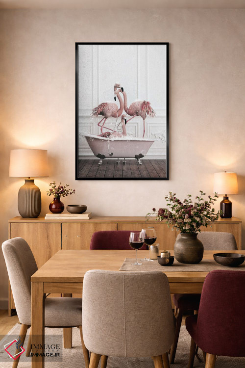 تابلو دکوراتیو فلامینگو در حمام اثر جوفری فیلیپ - D5B
