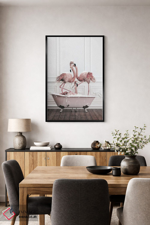 تابلو دکوراتیو فلامینگو در حمام اثر جوفری فیلیپ - D4B