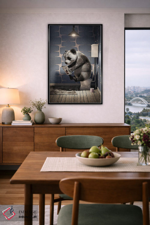 تابلو دکوراتیو پاندا روی دستشویی اثر جوفری فیلیپ - D6B