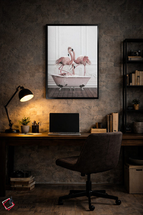 تابلو دکوراتیو فلامینگو در حمام اثر جوفری فیلیپ - D6B
