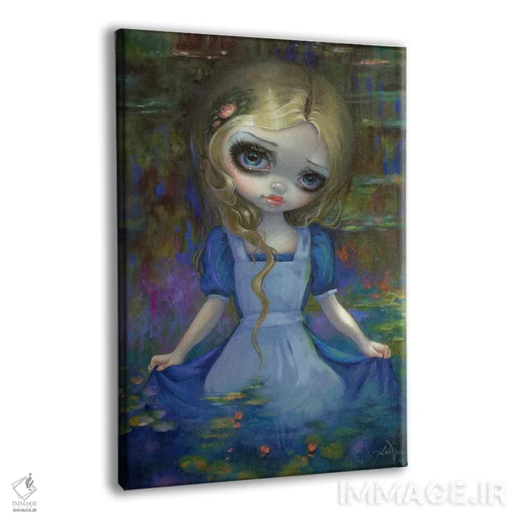 تابلو دکوراتیو آلیس در نیلوفرهای آبی مونه اثر جزمین بکت-گریفیت - نمای پرسپکتیو محصول