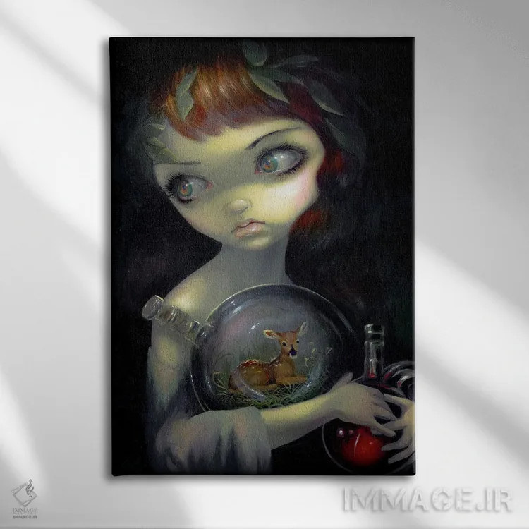 تابلو دکوراتیو آهوچه در کهکشان کوچک اثر جزمین بکت-گریفیت - نمای روبهرو روی دیوار