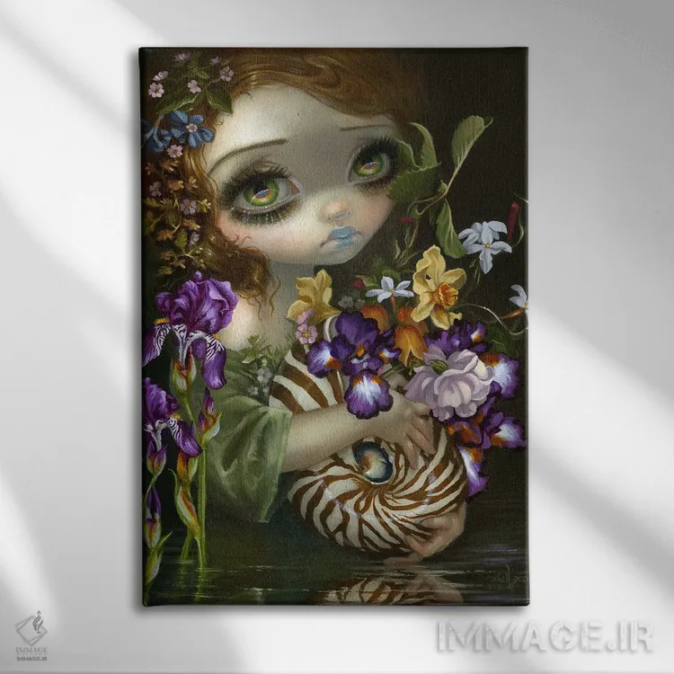 تابلو دکوراتیو دسته گل ناتیلوس اثر جزمین بکت-گریفیت - نمای روبهرو روی دیوار