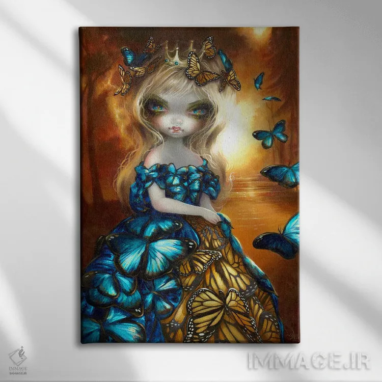 تابلو دکوراتیو پادشاه یا پادشاه پروانه ها اثر جزمین بکت-گریفیت - نمای روبهرو روی دیوار