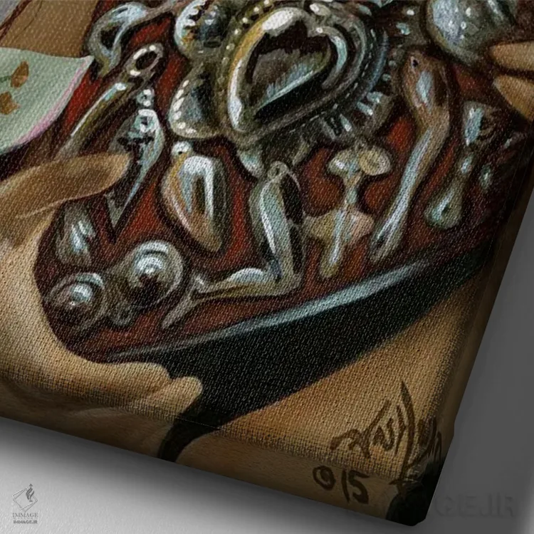 تابلو دکوراتیو قلب میلاغروس اثر جزمین بکت-گریفیت - نمای نزدیک بافت بوم