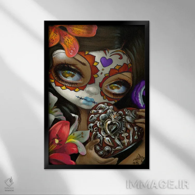 تابلو دکوراتیو قلب میلاغروس اثر جزمین بکت-گریفیت - نمای قابدار مشکی