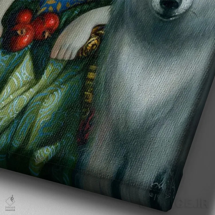 تابلو دکوراتیو گرگینه، کاهنه بزرگ اثر جزمین بکت-گریفیت - نمای نزدیک بافت بوم