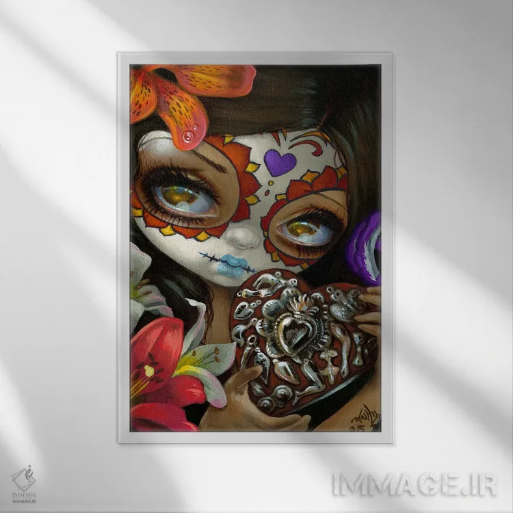 تابلو دکوراتیو قلب میلاغروس اثر جزمین بکت-گریفیت - نمای قابدار سفید