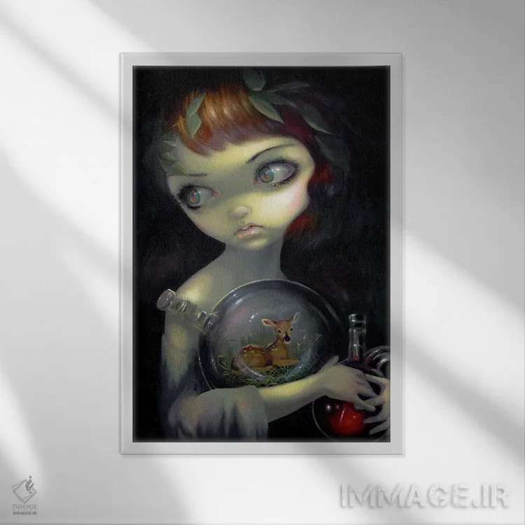 تابلو دکوراتیو آهوچه در کهکشان کوچک اثر جزمین بکت-گریفیت - نمای قابدار سفید