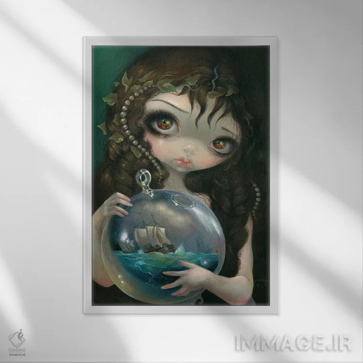 تابلو دکوراتیو نمای دریایی در کهکشان کوچک اثر جزمین بکت-گریفیت - نمای قابدار سفید