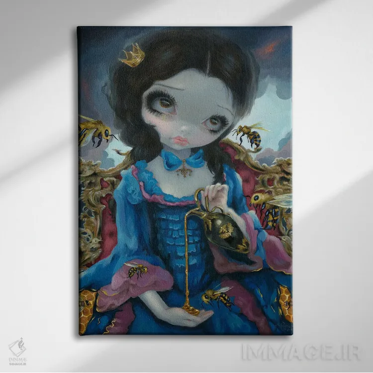 تابلو دکوراتیو ملکه زنبورها اثر جزمین بکت-گریفیت - نمای روبهرو روی دیوار