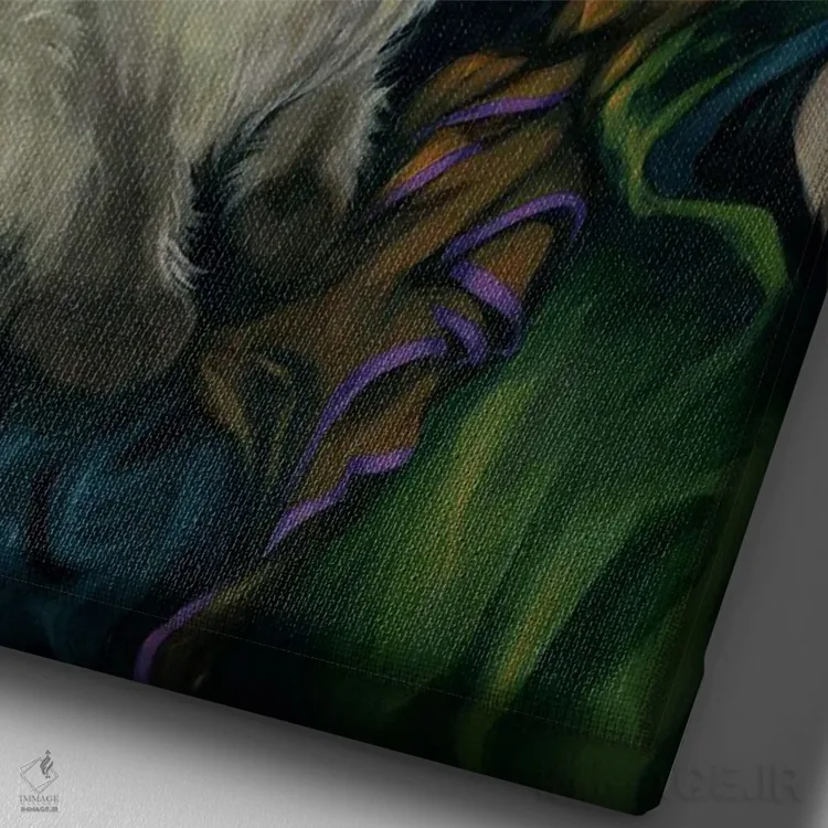 تابلو دکوراتیو شاهزاده با گربه رگ دال اثر جزمین بکت-گریفیت - نمای نزدیک بافت بوم