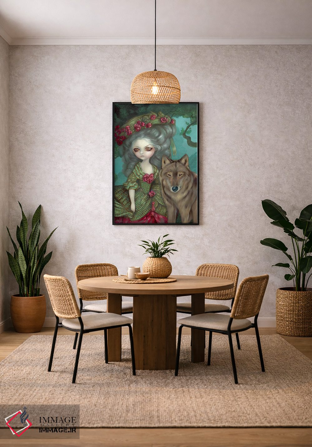 تابلو دکوراتیو گرگینه در جنگل اثر جزمین بکت-گریفیت - D3B