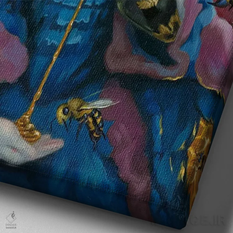 تابلو دکوراتیو ملکه زنبورها اثر جزمین بکت-گریفیت - نمای نزدیک بافت بوم