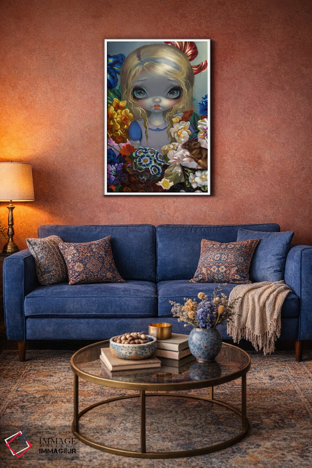 تابلو دکوراتیو آلیس با موش خواب آلود اثر جزمین بکت-گریفیت - D1W