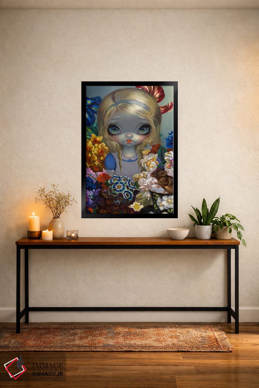 تابلو دکوراتیو آلیس با موش خواب آلود اثر جزمین بکت-گریفیت - D4B