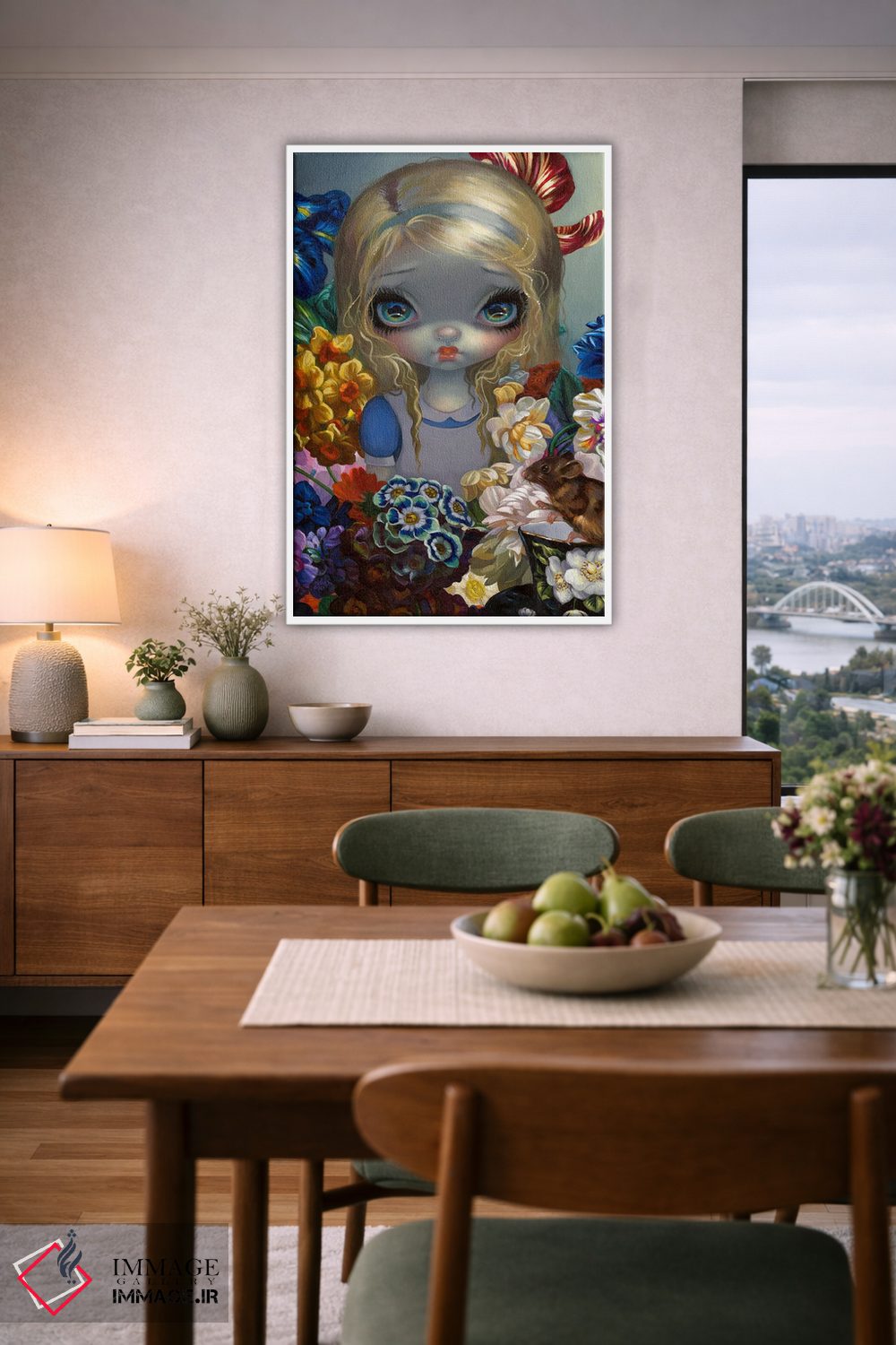 تابلو دکوراتیو آلیس با موش خواب آلود اثر جزمین بکت-گریفیت - D5W