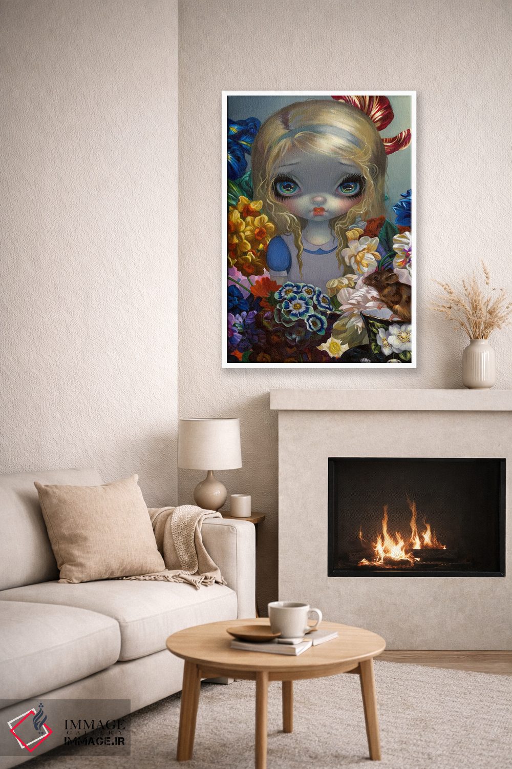 تابلو دکوراتیو آلیس با موش خواب آلود اثر جزمین بکت-گریفیت - D6W