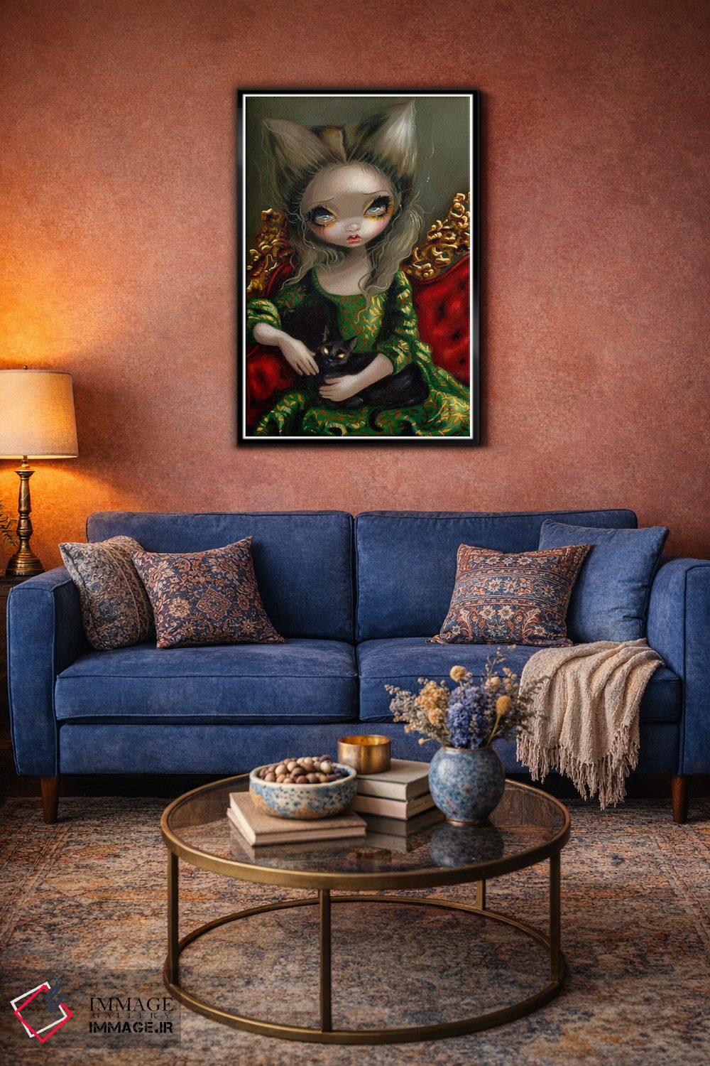 تابلو دکوراتیو شاهزاده با گربه سیاه اثر جزمین بکت-گریفیت - D4B