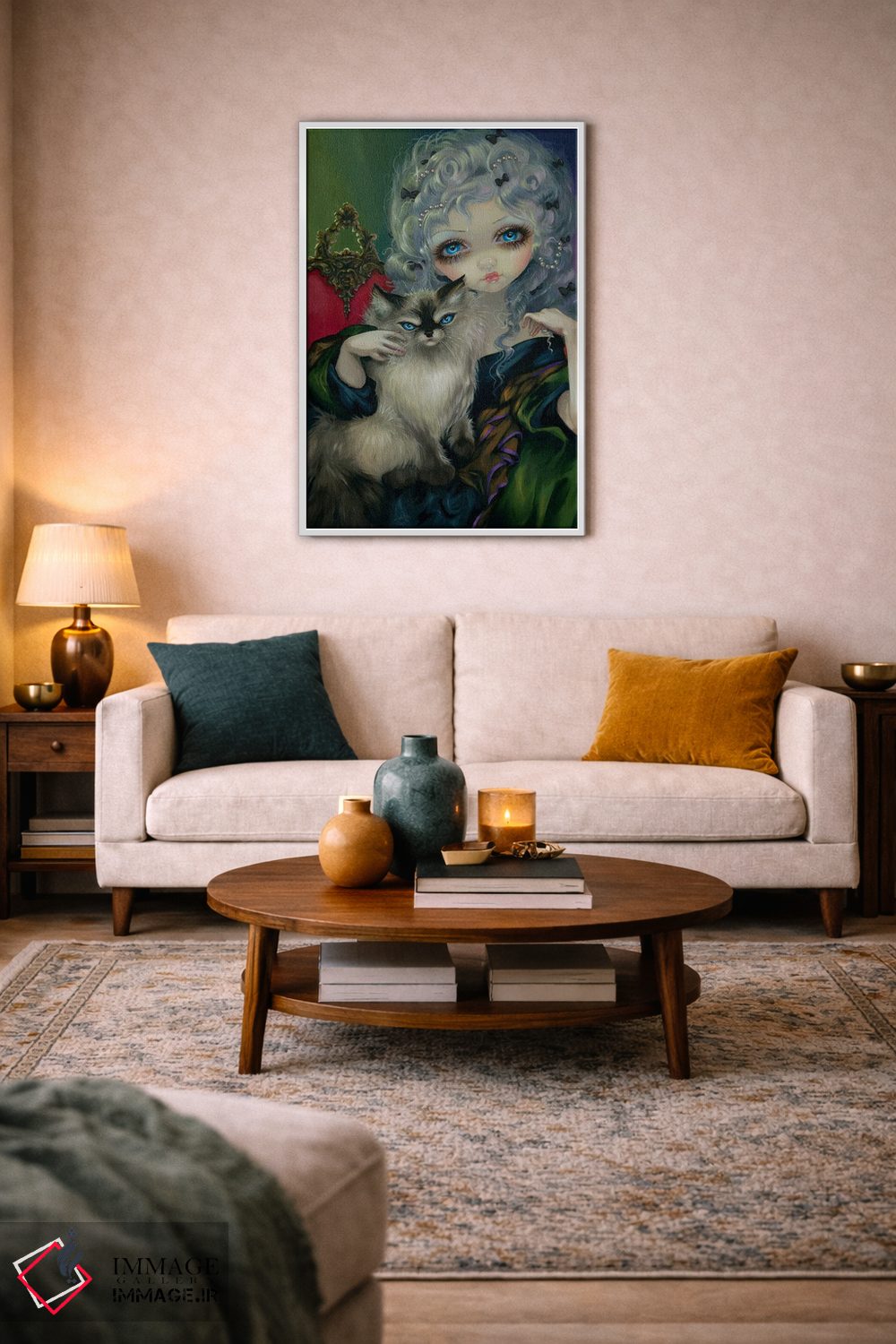 تابلو دکوراتیو شاهزاده با گربه رگ دال اثر جزمین بکت-گریفیت - D4W