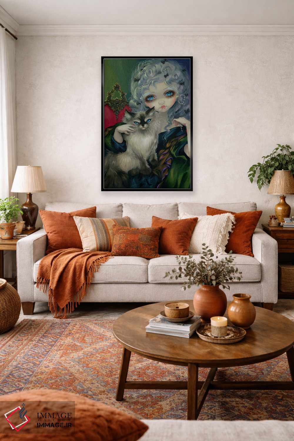 تابلو دکوراتیو شاهزاده با گربه رگ دال اثر جزمین بکت-گریفیت - D5B