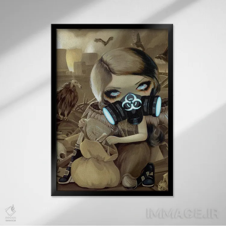 تابلو دکوراتیو لاشخورها اثر جزمین بکت-گریفیت - نمای قابدار مشکی