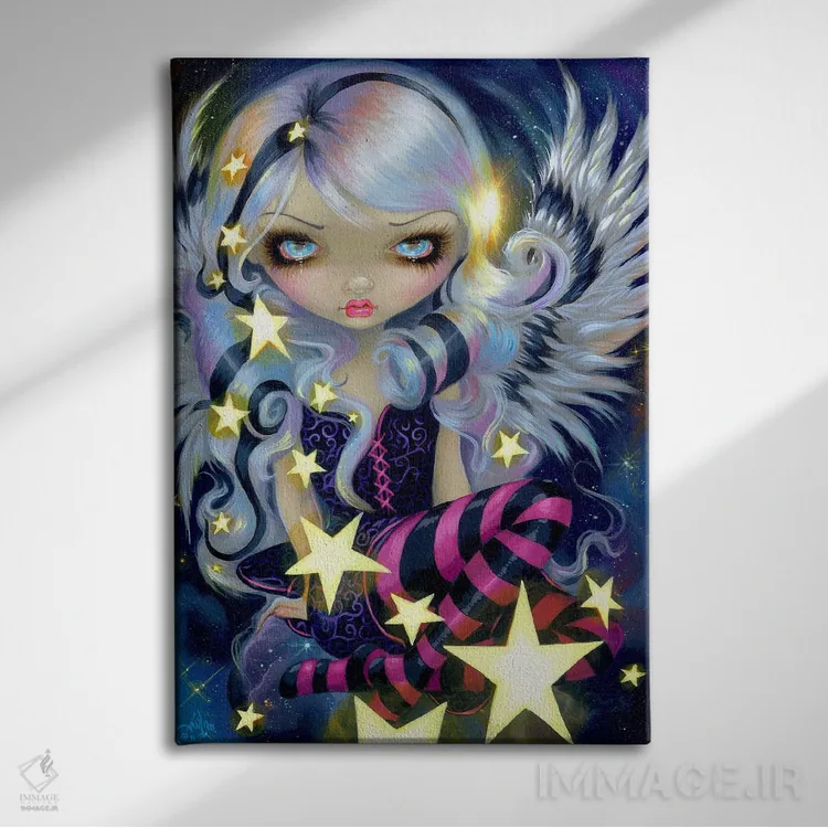 تابلو دکوراتیو فرشته نور ستارگان اثر جزمین بکت-گریفیت - نمای روبهرو روی دیوار