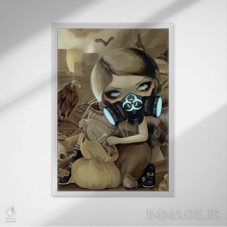 تابلو دکوراتیو لاشخورها اثر جزمین بکت-گریفیت - نمای قابدار سفید