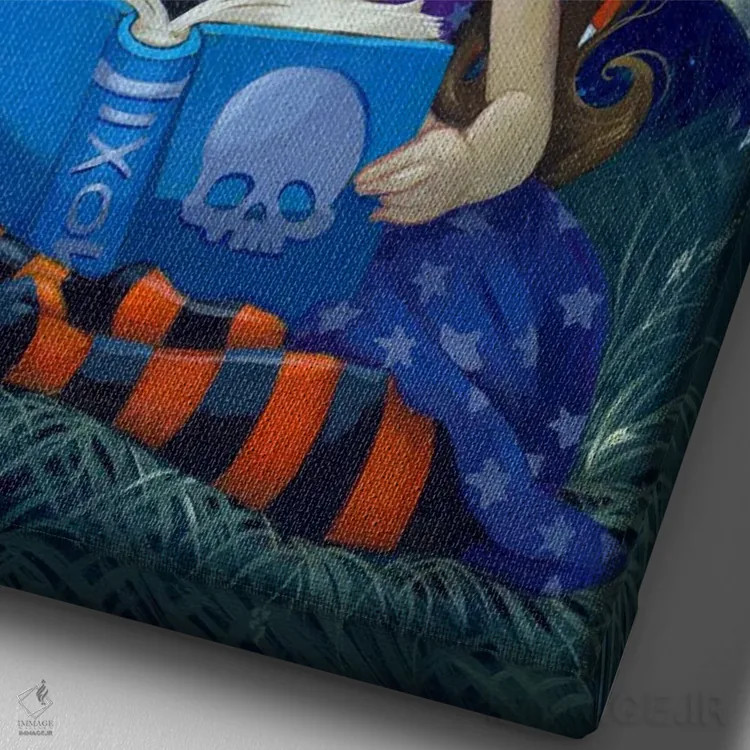 تابلو دکوراتیو جادوی اسکلت اثر جزمین بکت-گریفیت - نمای نزدیک بافت بوم