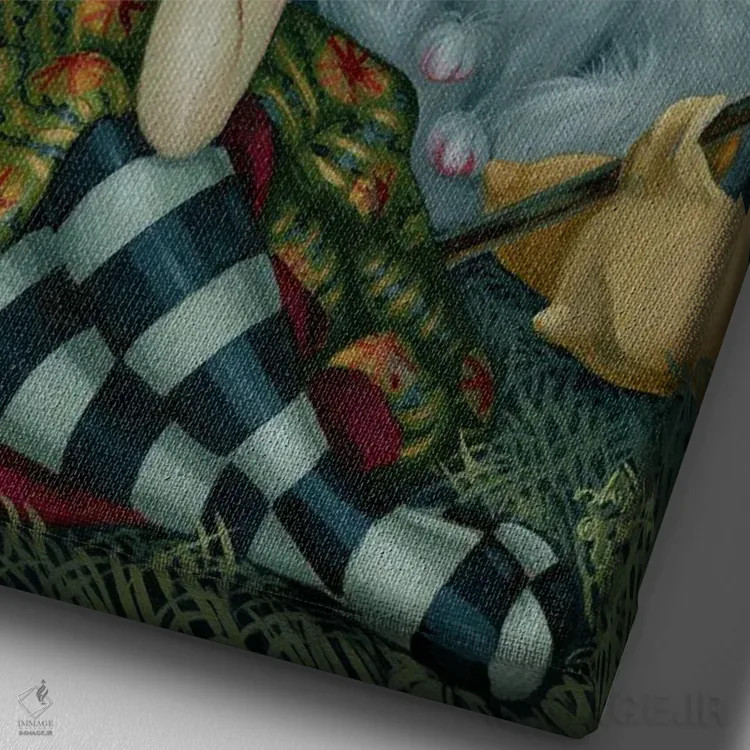 تابلو دکوراتیو کارت ابله تاروت آماندا پالمر اثر جزمین بکت-گریفیت - نمای نزدیک بافت بوم