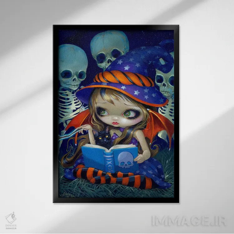 تابلو دکوراتیو جادوی اسکلت اثر جزمین بکت-گریفیت - نمای قابدار مشکی