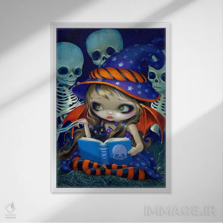 تابلو دکوراتیو جادوی اسکلت اثر جزمین بکت-گریفیت - نمای قابدار سفید