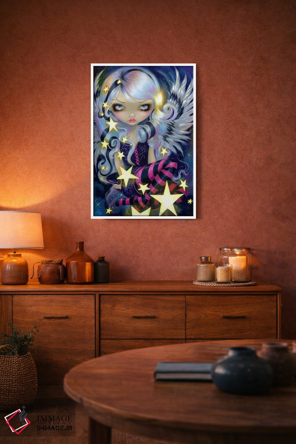 تابلو دکوراتیو فرشته نور ستارگان اثر جزمین بکت-گریفیت - D4W