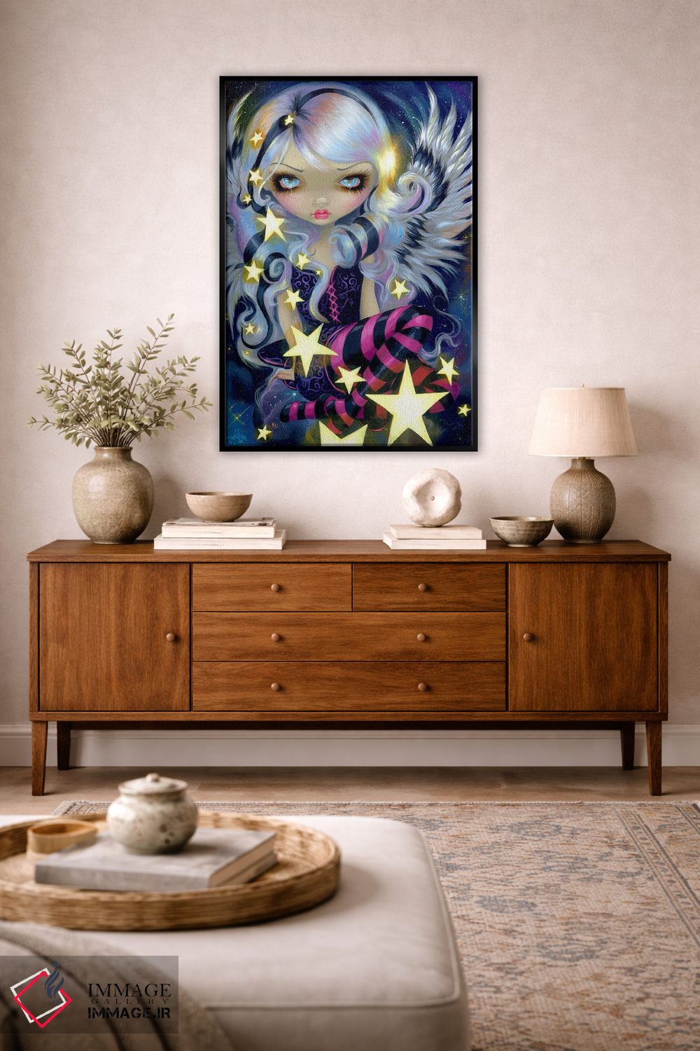 تابلو دکوراتیو فرشته نور ستارگان اثر جزمین بکت-گریفیت - D5B