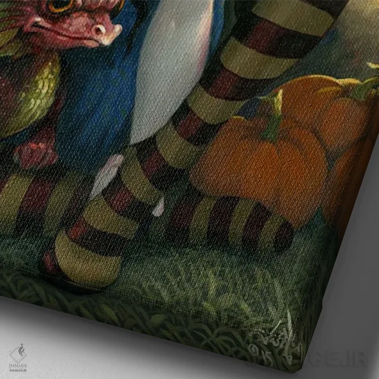 تابلو دکوراتیو پاییز اثر جزمین بکت-گریفیت - نمای نزدیک بافت بوم