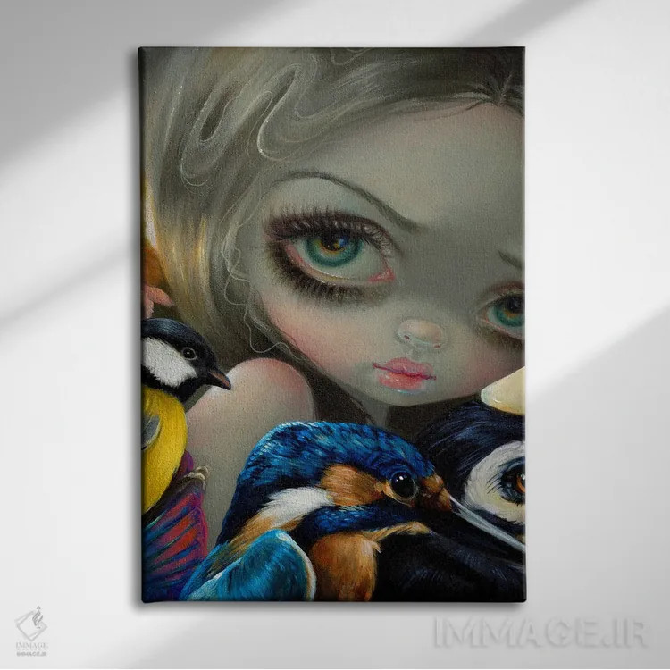 تابلو دکوراتیو آواز پرندگان اثر جزمین بکت-گریفیت - نمای روبهرو روی دیوار