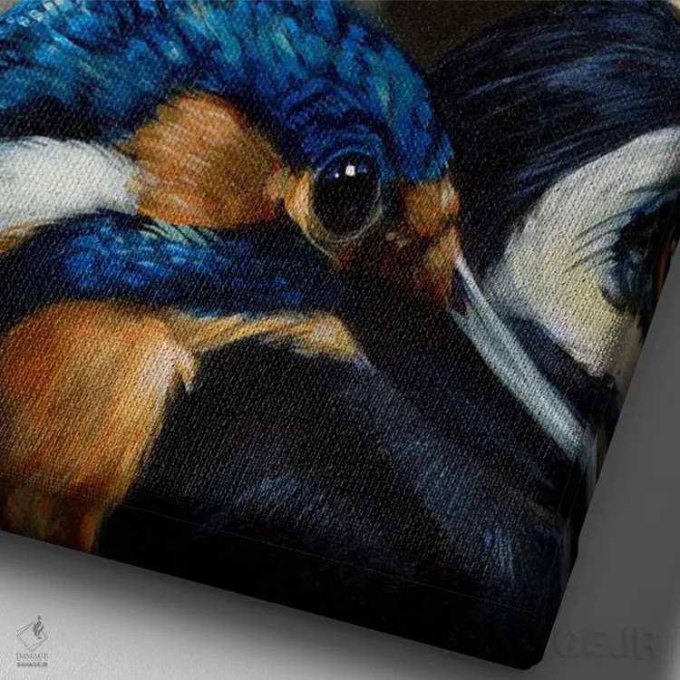 تابلو دکوراتیو آواز پرندگان اثر جزمین بکت-گریفیت - نمای نزدیک بافت بوم