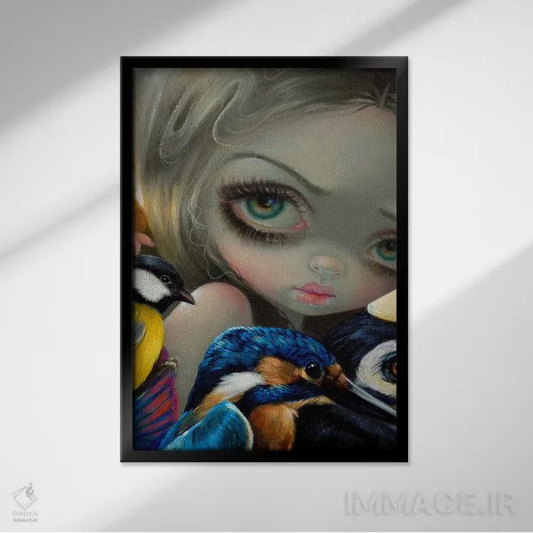 تابلو دکوراتیو آواز پرندگان اثر جزمین بکت-گریفیت - نمای قابدار مشکی